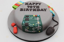 computer birthday cake